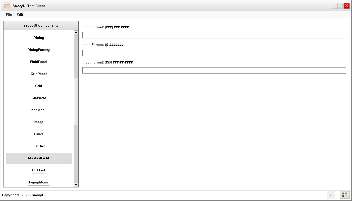 MaskedField Component